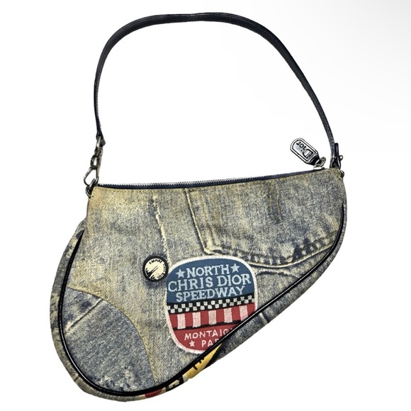 Dior Denim Speedway Mini Saddle Bag
